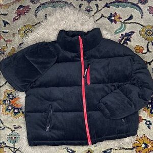 Tommy Hilfiger Black Puffer Jacket with Pink Zip